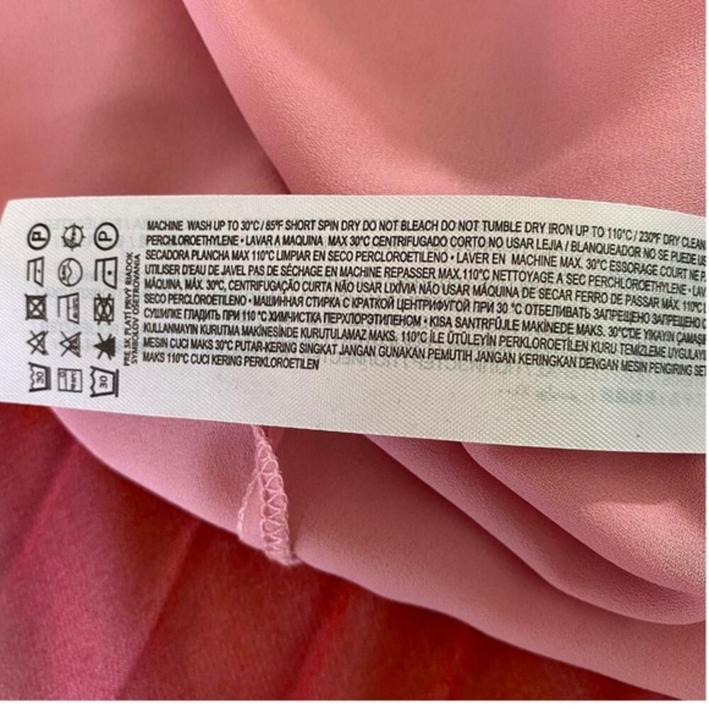 Mango MNG Falda Tulipan Italy Accordion Midi Skirt Size L Ombre Pink Pleated NWT - Picture 9 of 12